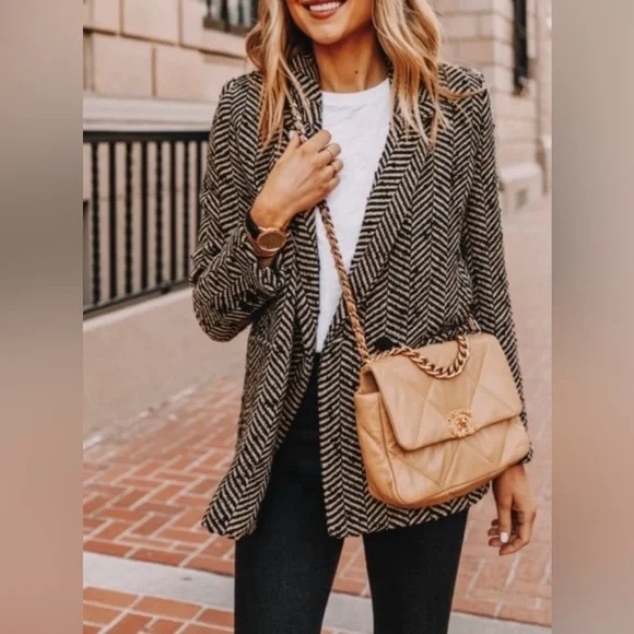 Anine Bing Herringbone Tweed Blazer - Picture 2 of 6